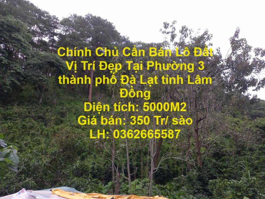 Chính Chủ Cần Bán Lô Đất Vị Trí Đẹp Tại Phường 3 thành phố Đà Lạt tỉnh Lâm Đồng1868704