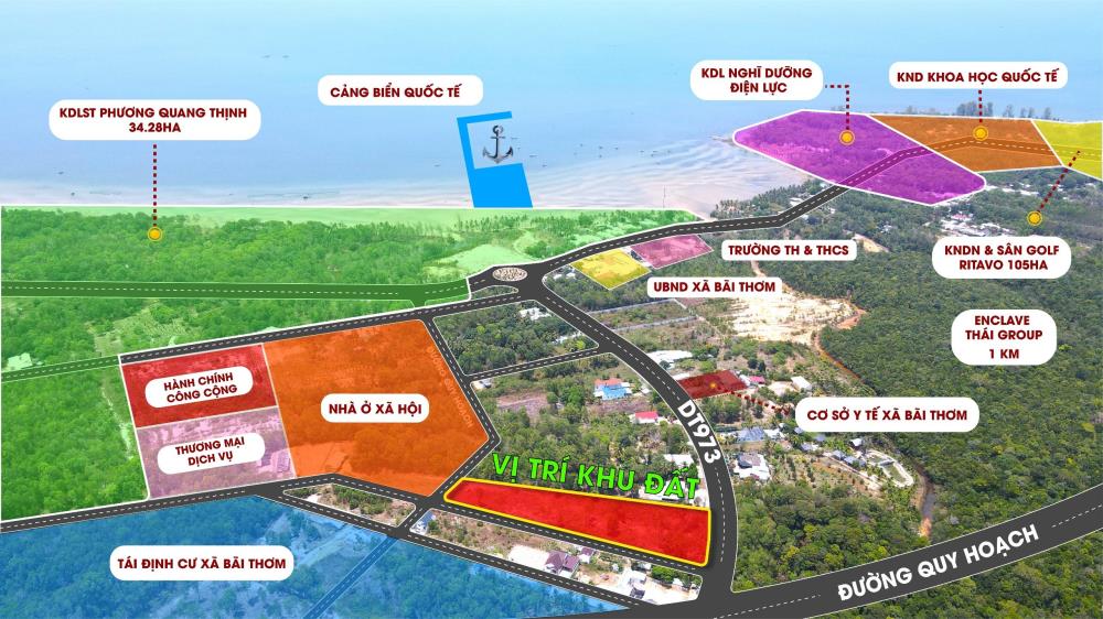 Cần bán 150m đất Thổ cư ngay Trung tâm Bãi Thơm Phú Quốc, 3p ra biển, Nhỉnh 1 tỷ1573159