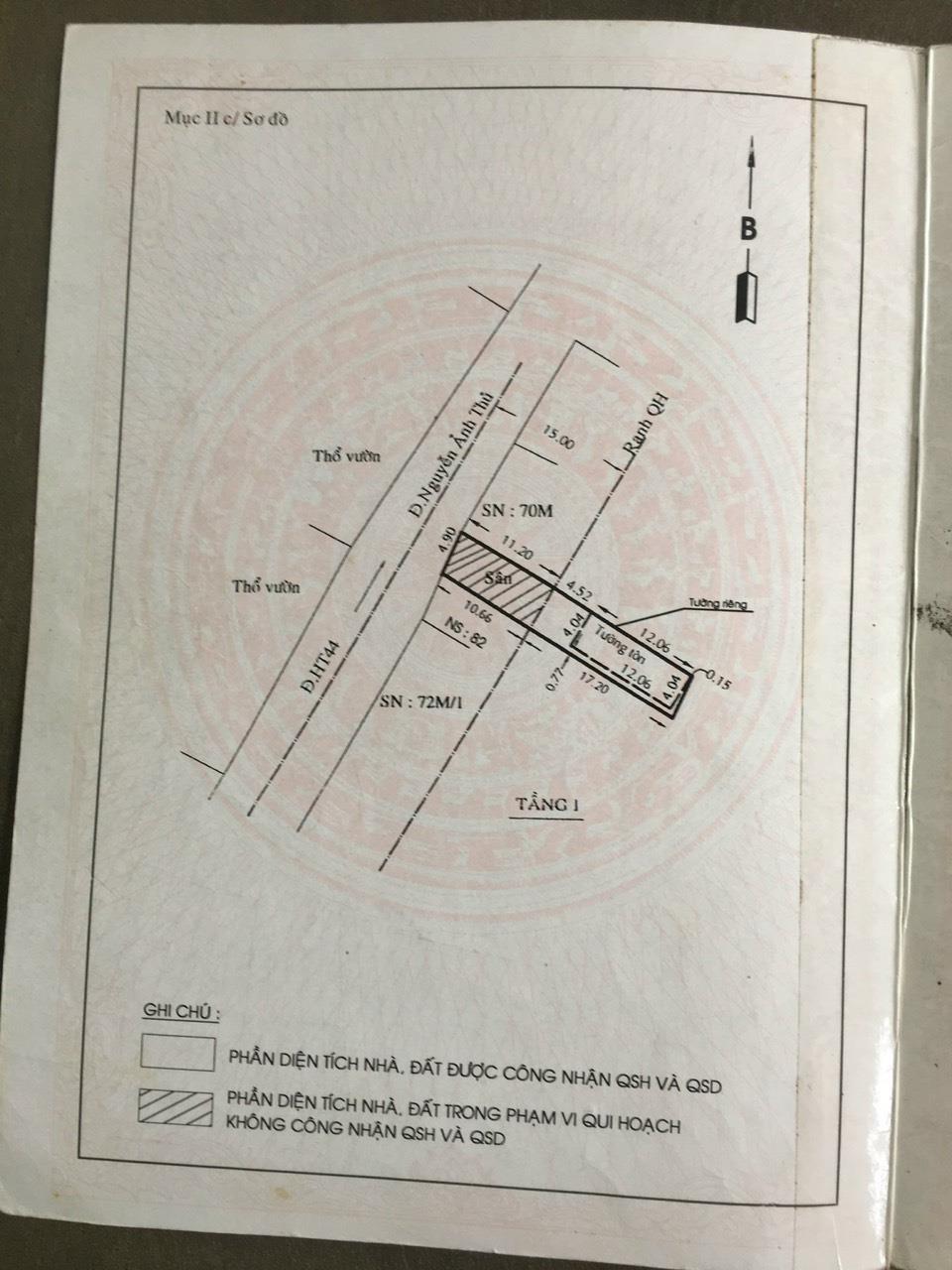 Nhà cấp 4 (5x27) Mặt tiền12m thông Hiệp Thành 44, Hiệp Thành, Q12 Giá siêu rẻ 5.39T1944569