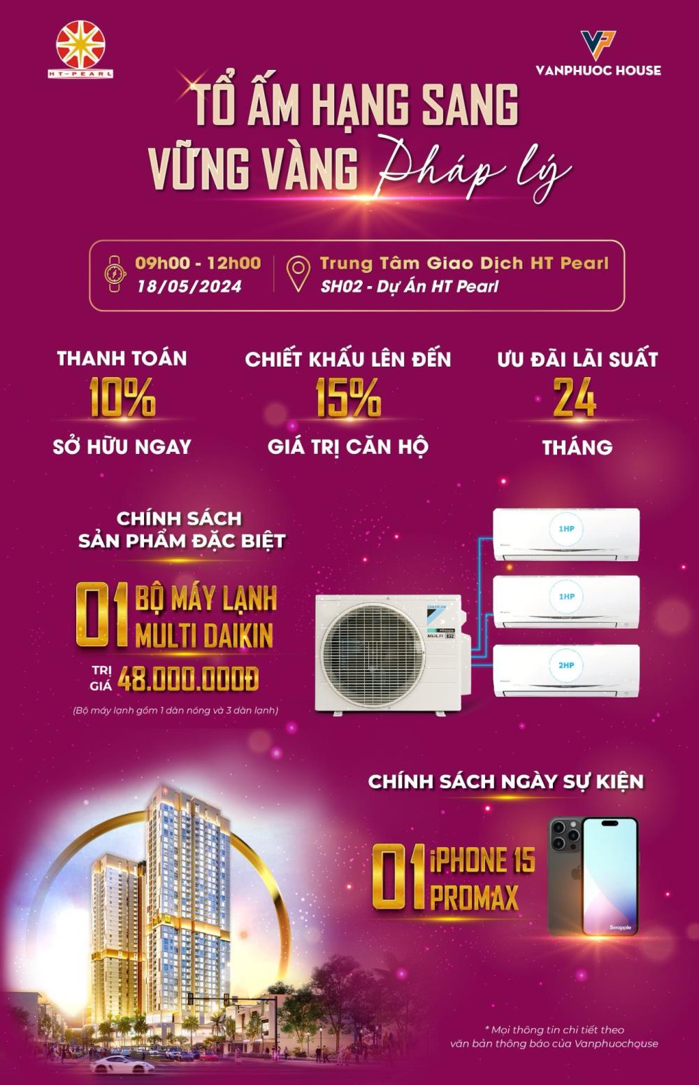 Chỉ hơn 32tr/m2 sở hữu ngay Căn hộ cao cấp chuẩn Nhật HT Pearl 2PN 65m21658884