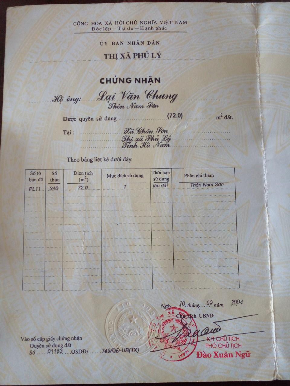 CHÍNH CHỦ cần bán nhà tại Hà Nam280237