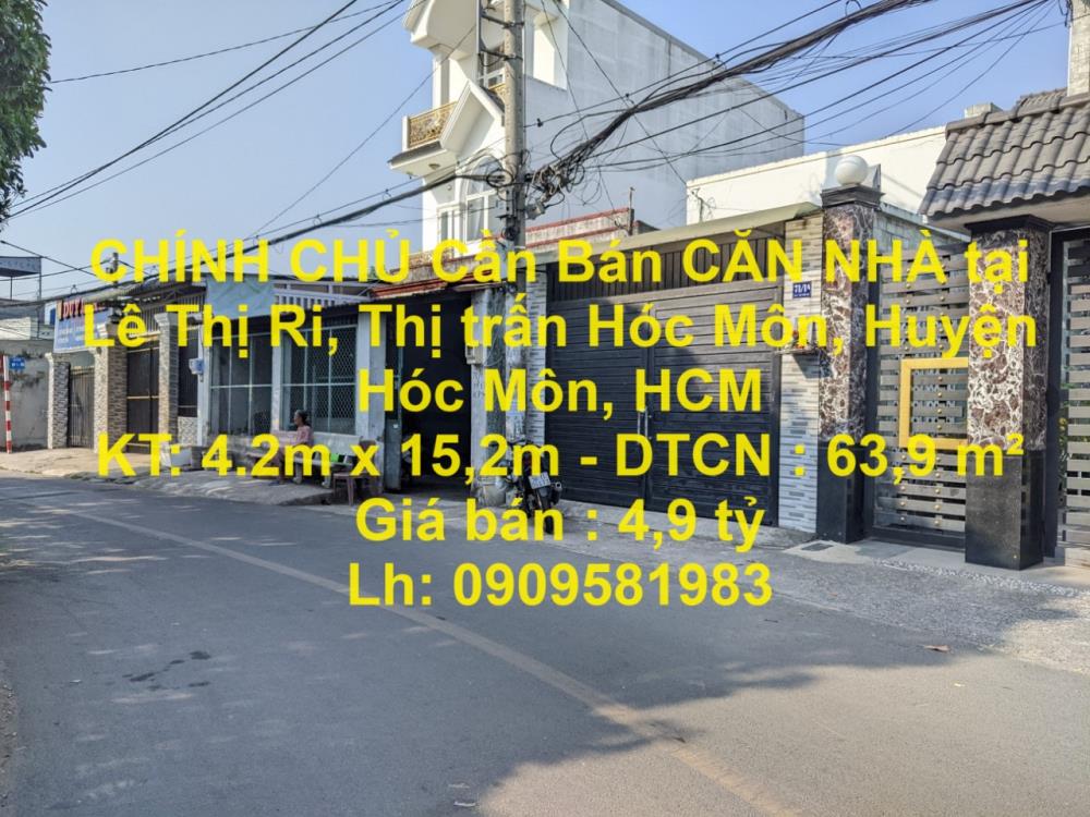 CHÍNH CHỦ Cần Bán CĂN NHÀ tại Lê Thị Ri, Thị trấn Hóc Môn, Huyện Hóc Môn, HCM1857511