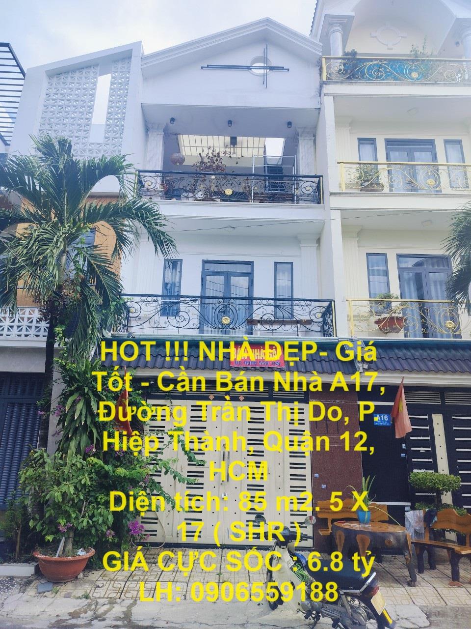 HOT !!! NHÀ ĐẸP- Giá Tốt - Cần Bán Nhà A17, Đường Trần Thị Do, P. Hiệp Thành, Quận 12, HCM1863812