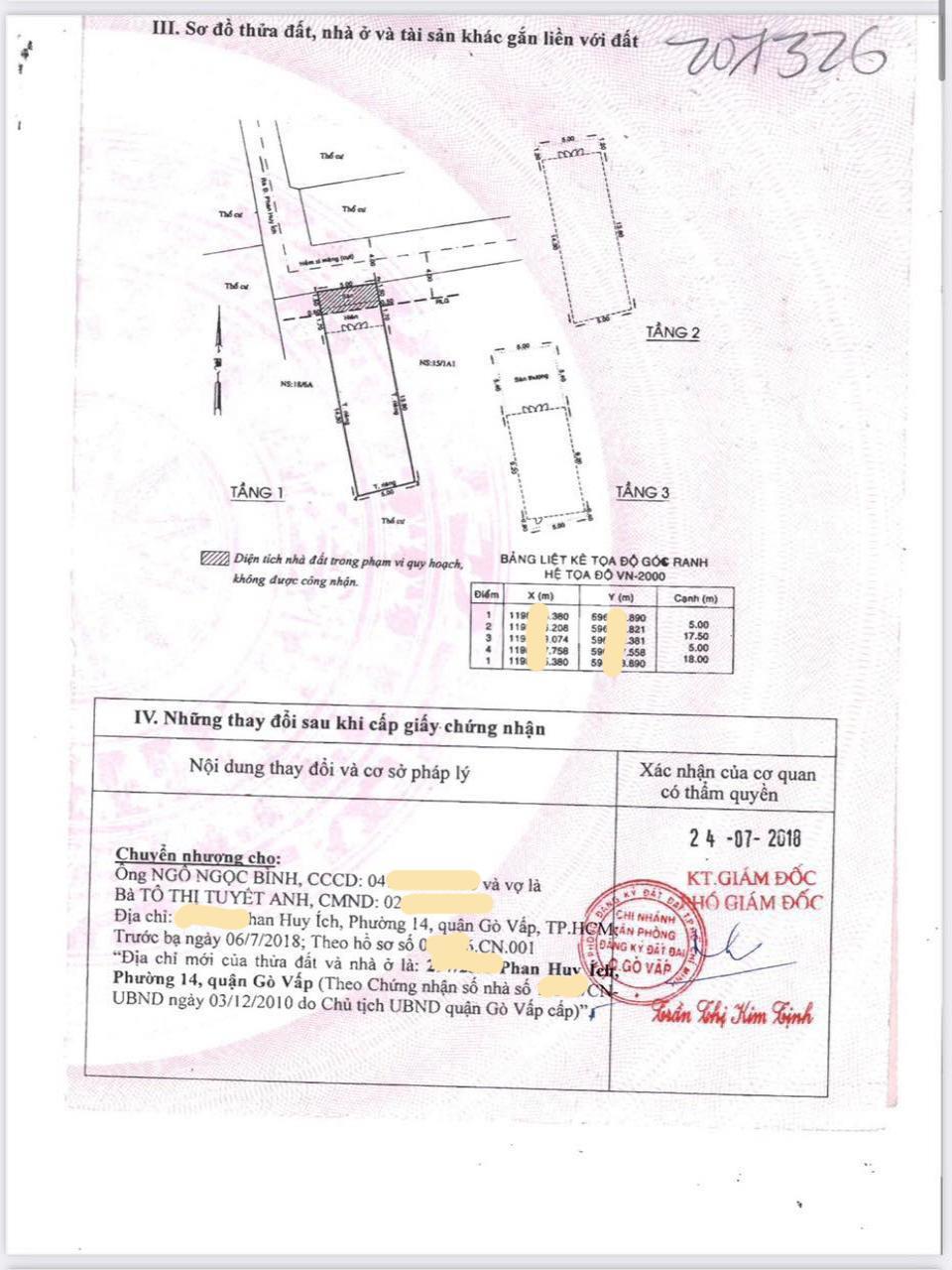 Bán nhà Phan Huy Ích P. 14 Quận Gò Vấp, 3T, giá giảm còn 7.x tỷ1486319