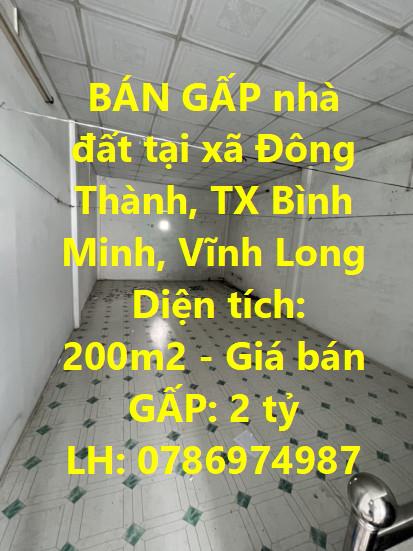BÁN GẤP nhà đất tại xã Đông Thành, TX Bình Minh, Vĩnh Long552474