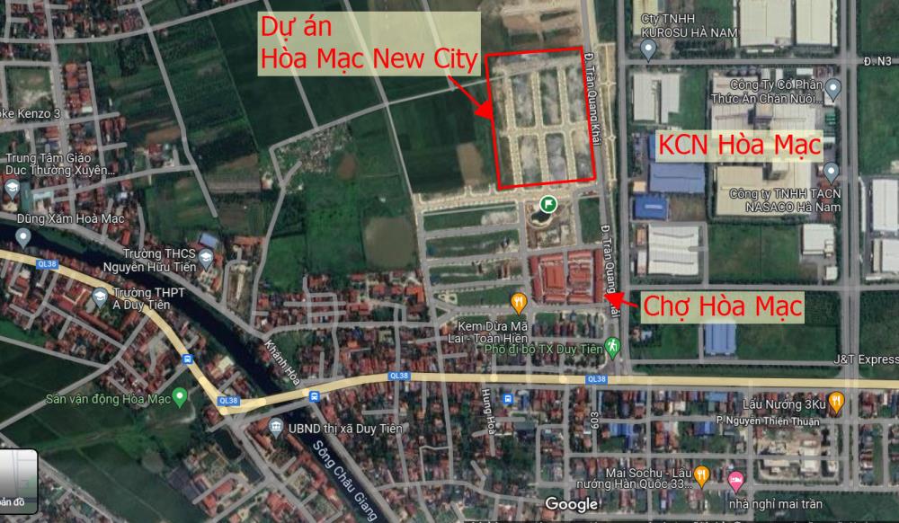 Quỹ hàng độc quyền dự án KĐT Hòa Mạc New City giá chỉ 19tr/m DT 100m2 sổ đỏ từng lô1549238