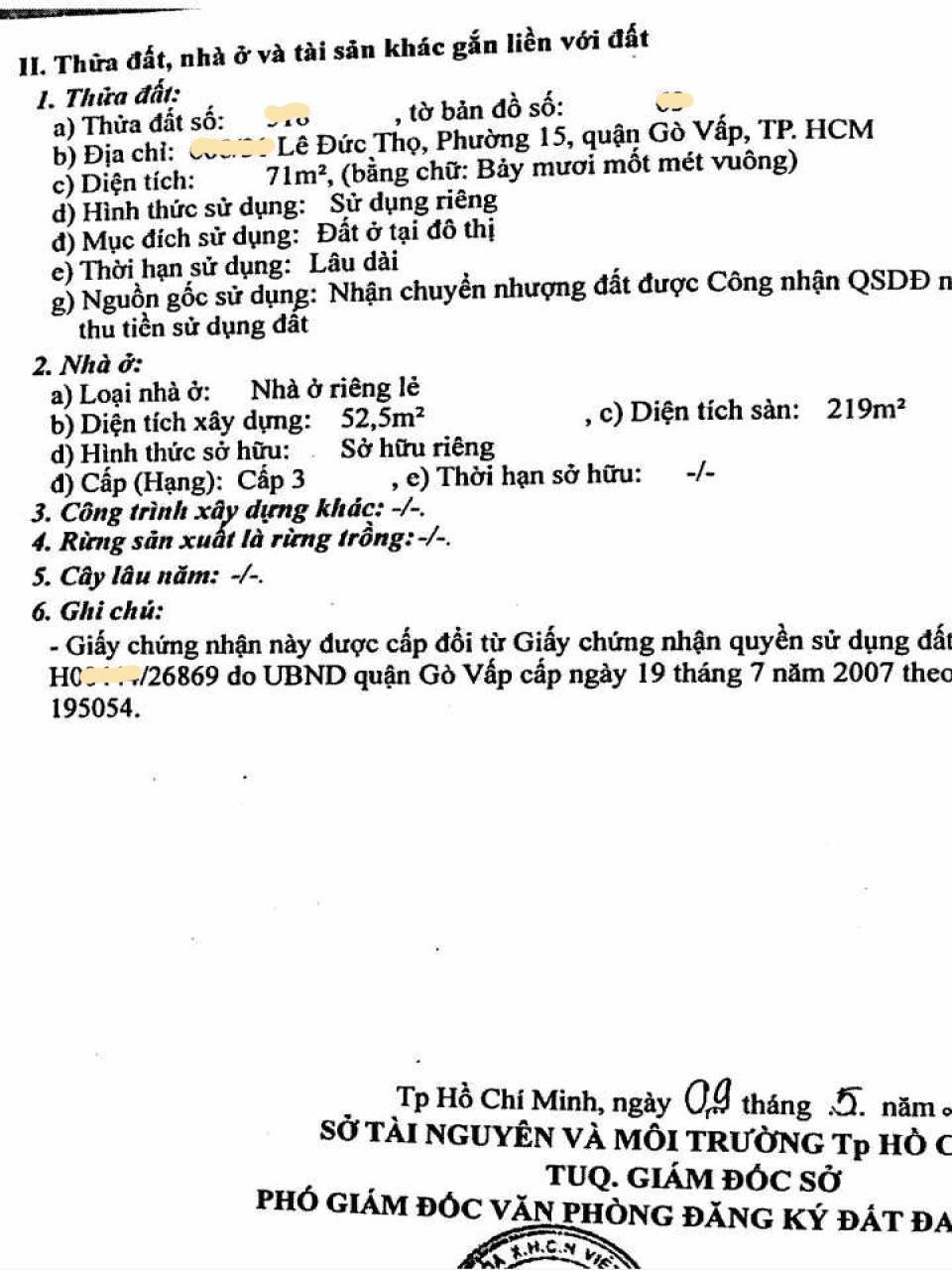 Bán nhà Lê Đức Thọ P. 15 Q. Gò Vấp, 5T, giá giảm còn 7.x tỷ1477388