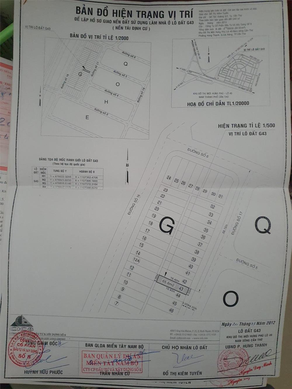 Chính Chủ Bán Nhanh 2 Lô Đất Nền G42 - G43 Đường Số 17  KĐT Mới Hưng Phú, Cái Răng, Cần Thơ1870885