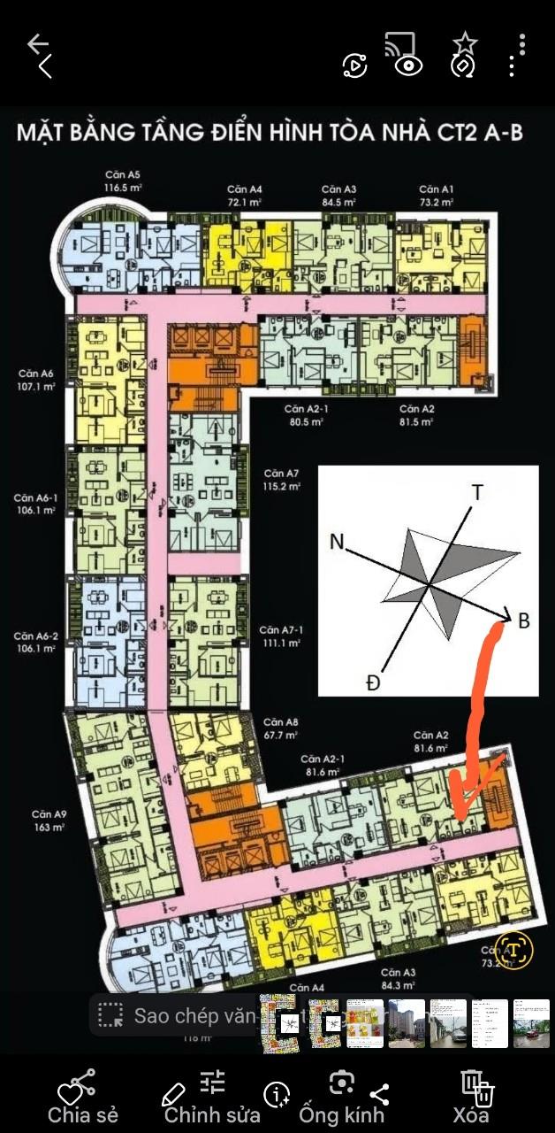 Chính chủ bán căn hộ 2 phòng ngủ CT2B Nam Cường1601171