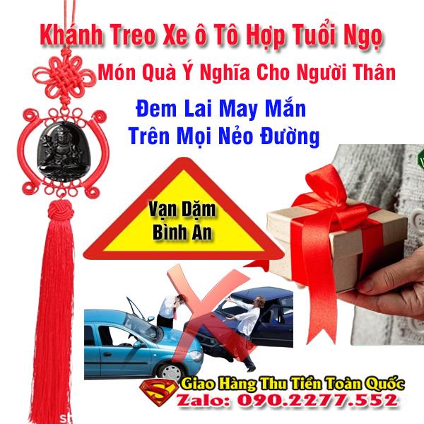 Nơi bán khánh treo xe ô tô phật hộ mệnh tuổi Canh Ngọ 1990 đá tự nhiên giá chỉ 300k1679288