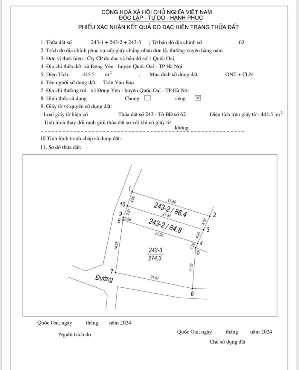 CHÍNH CHỦ CẦN BÁN LÔ ĐẤT ĐẸP - xã Đông Yên- Huyện Quốc Oai- TP Hà Nội1707303