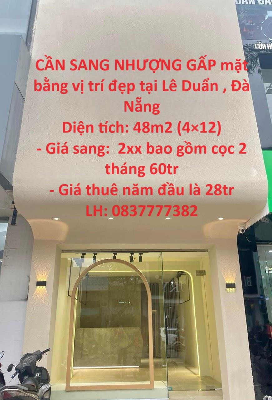 CẦN SANG NHƯỢNG GẤP mặt bằng vị trí đẹp tại Lê Duẩn , Đà Nẵng1466228