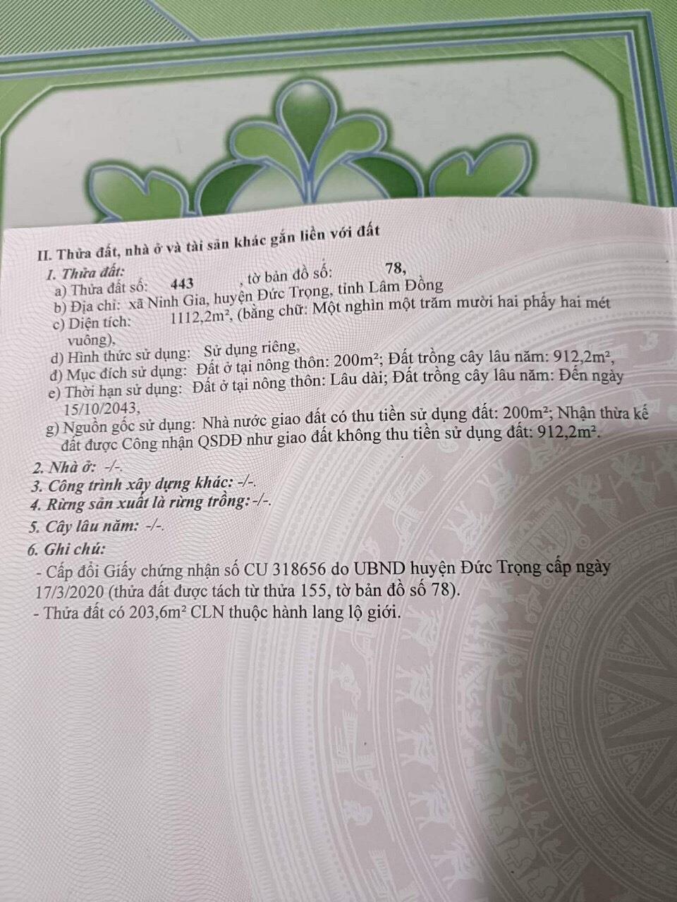 ĐẤT ĐẸP – GIÁ CỰC TỐT – CHÍNH CHỦ CẦN BÁN LÔ ĐẤT 2 Mặt Tiền Ninh Gia, Đức Trọng, Lâm Đồng1843182