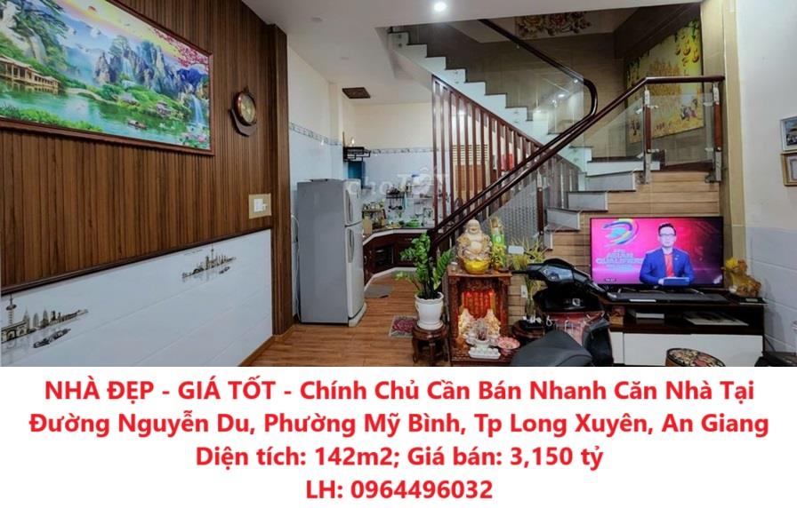 NHÀ ĐẸP - GIÁ TỐT - Chính Chủ Cần Bán Nhanh Căn Nhà Tại P. Mỹ Bình, TP Long Xuyên, An Giang2022380