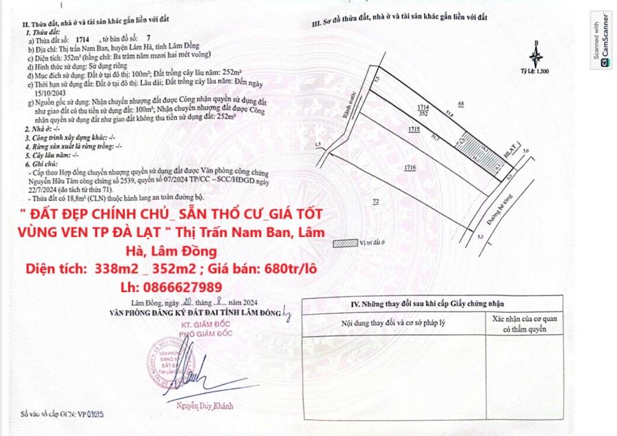 " ĐẤT ĐẸP CHÍNH CHỦ_ SẴN THỔ CƯ_GIÁ TỐT VÙNG VEN TP ĐÀ LẠT " Thị Trấn Nam Ban, Lâm Hà, Lâm Đồng2014176