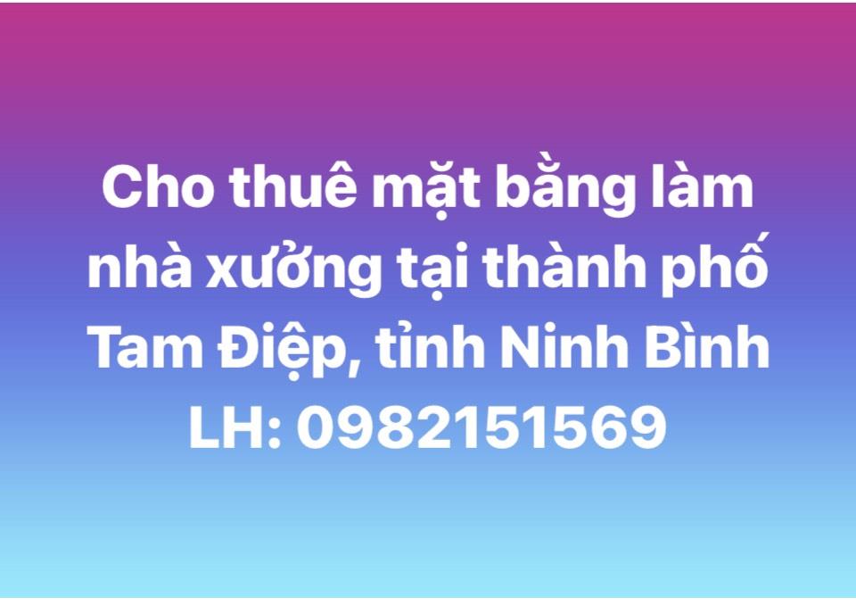 Cho thuê mặt bằng làm nhà xưởng tại thành phố Tam Điệp, tỉnh Ninh Bình1544329