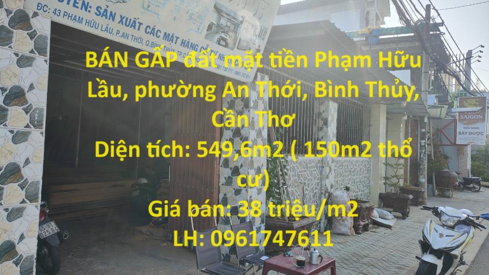 BÁN GẤP đất mặt tiền Phạm Hữu Lầu, phường An Thới, Bình Thủy, Cần Thơ1332941