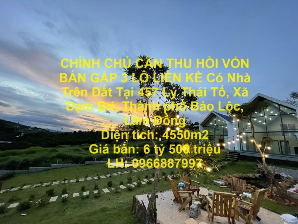 CHÍNH CHỦ CẦN THU HỒI VỐN BÁN GẤP 3 LÔ LIỀN KỀ Có Nhà Trên Đất Tại Đạm Bri, TP Bảo Lộc1846277